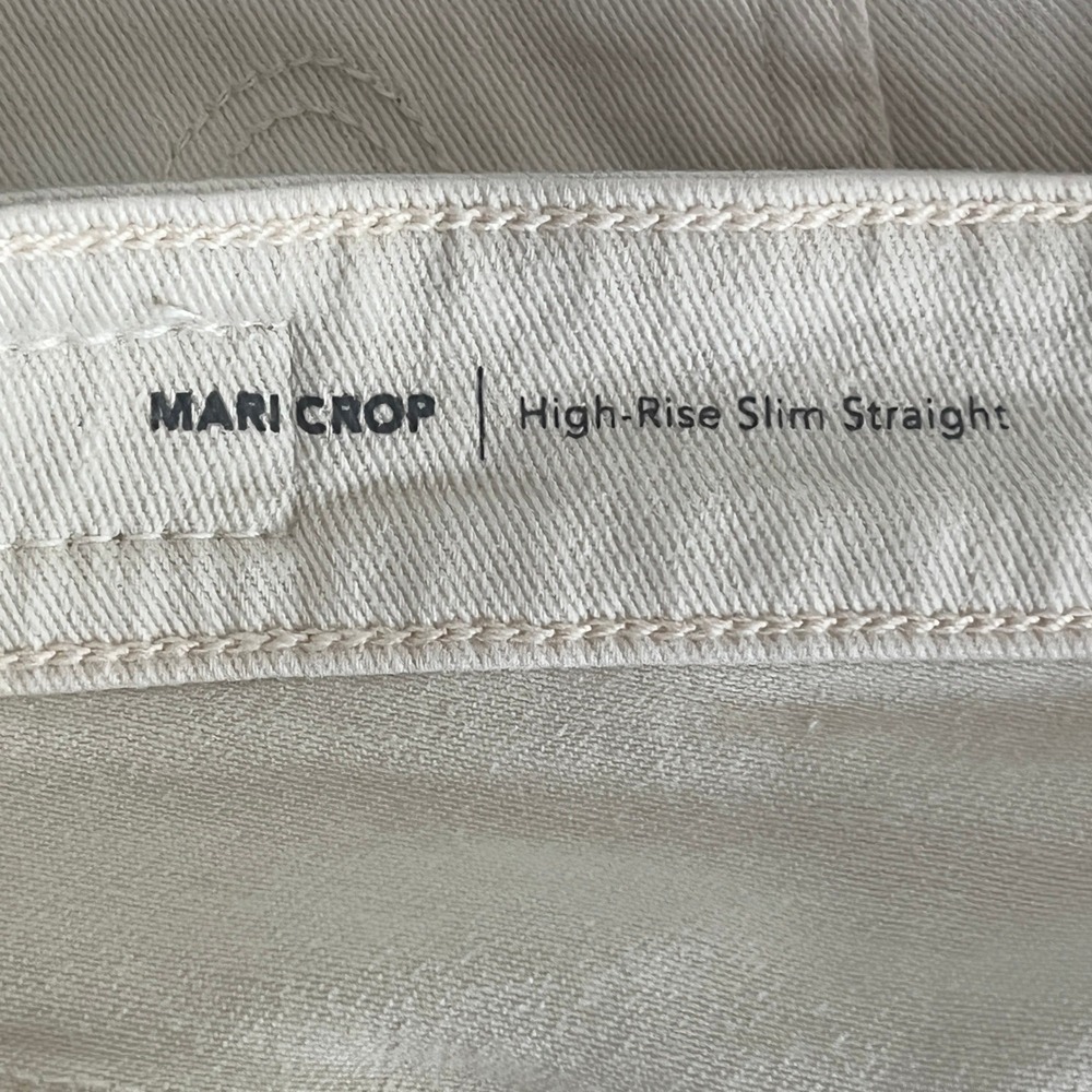 AG Adriano Goldschmied Mari Crop High Rise Slim Straight Jeans Cream White 27 - Picture 8 of 12